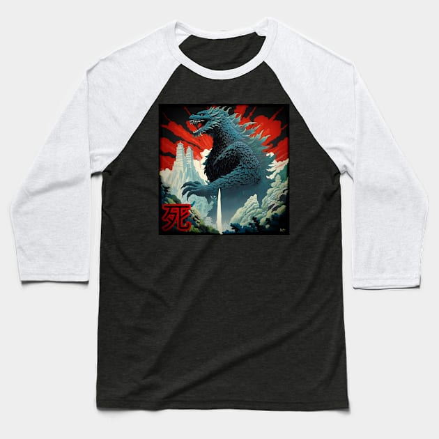 King Kaiju! Baseball T-Shirt by Wonderstuff